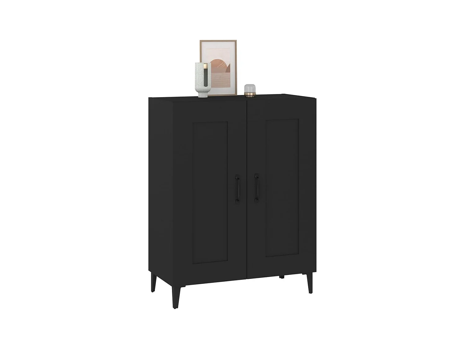 Credenza | Buffet | Armadio Nera 69,5x34x90 cm in Legno Multistrato