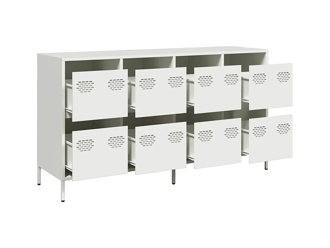 Buffet | Commode à tiroir | Meuble de rangement blanc 135x39x73,5 cm acier laminé à froid
