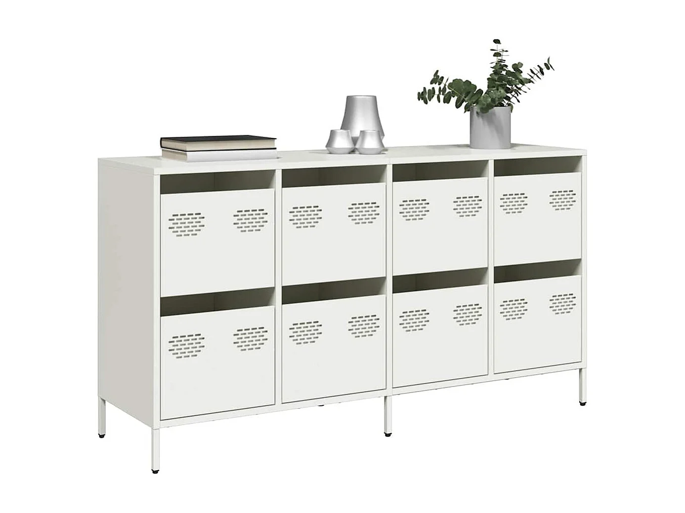Buffet | Commode à tiroir | Meuble de rangement blanc 135x39x73,5 cm acier laminé à froid