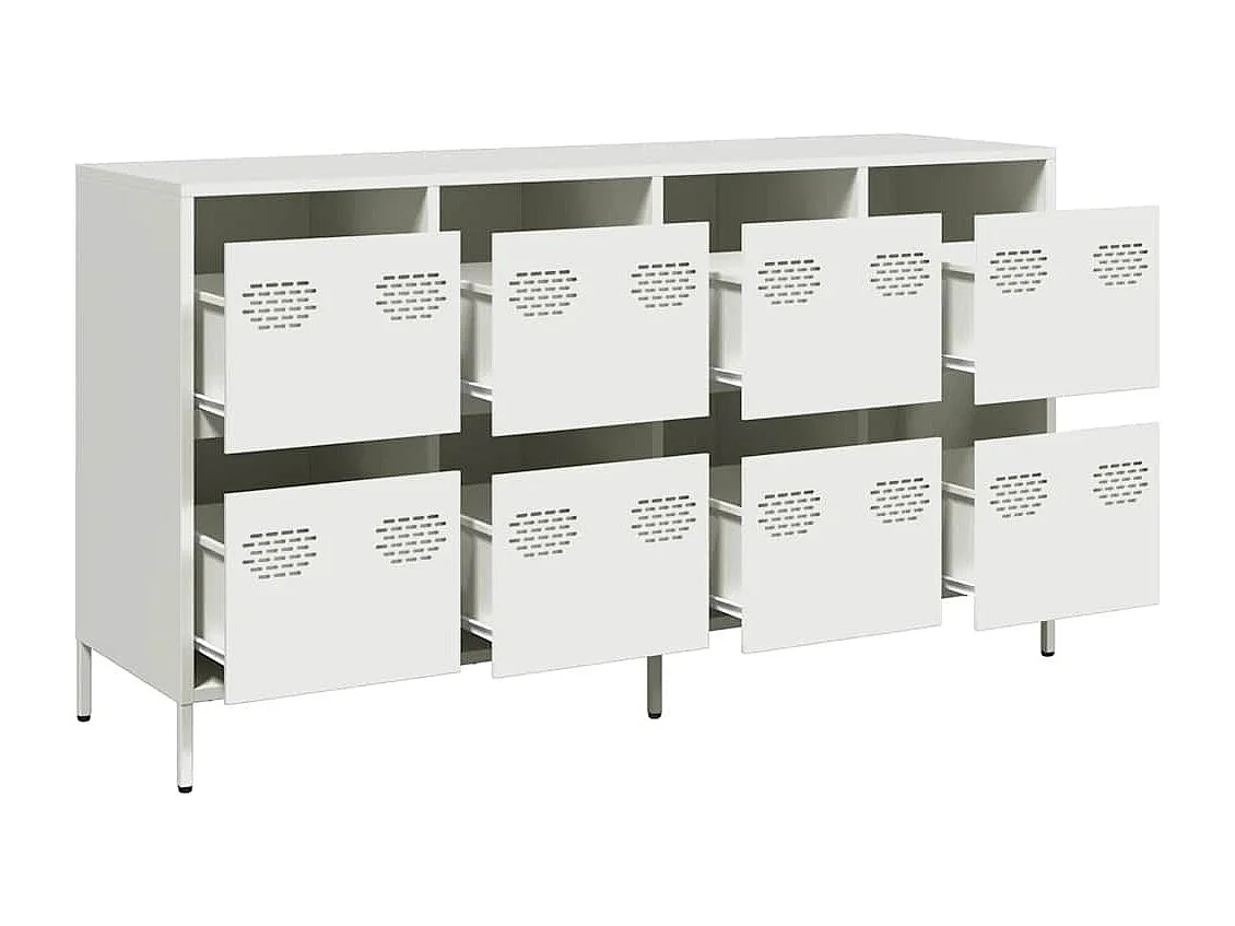 Buffet | Commode à tiroir | Meuble de rangement blanc 135x39x73,5 cm acier laminé à froid