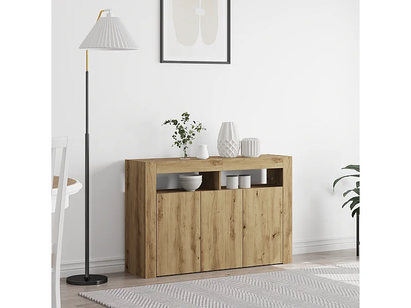 Buffet | Bahut | Meuble de rangement Chêne artisanal Bois d'ingénierie 116 x 30 x 75 cm Buffet | Bahut | Meuble de rangement