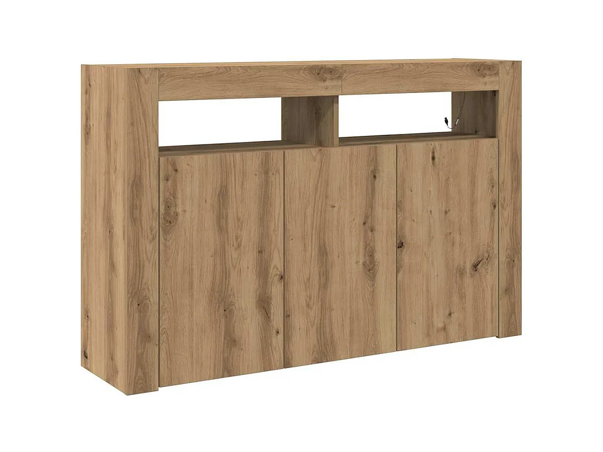 Buffet | Bahut | Meuble de rangement Chêne artisanal Bois d'ingénierie 116 x 30 x 75 cm Buffet | Bahut | Meuble de rangement
