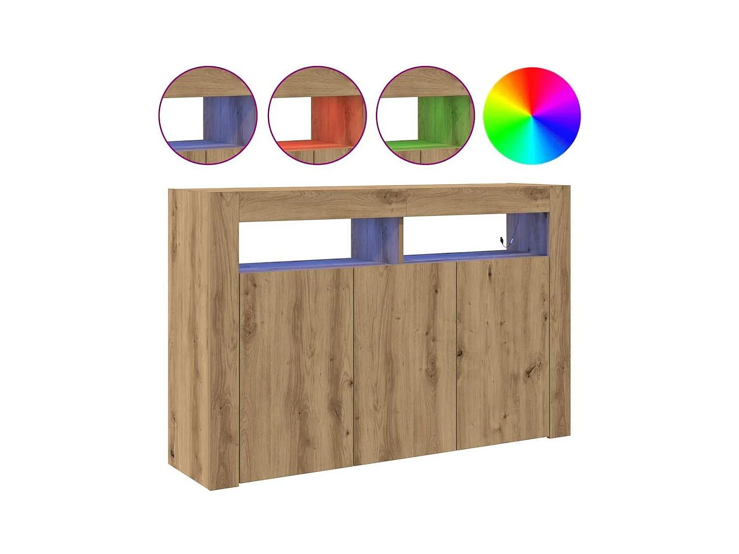 Buffet | Bahut | Meuble de rangement Chêne artisanal Bois d'ingénierie 116 x 30 x 75 cm Buffet | Bahut | Meuble de rangement