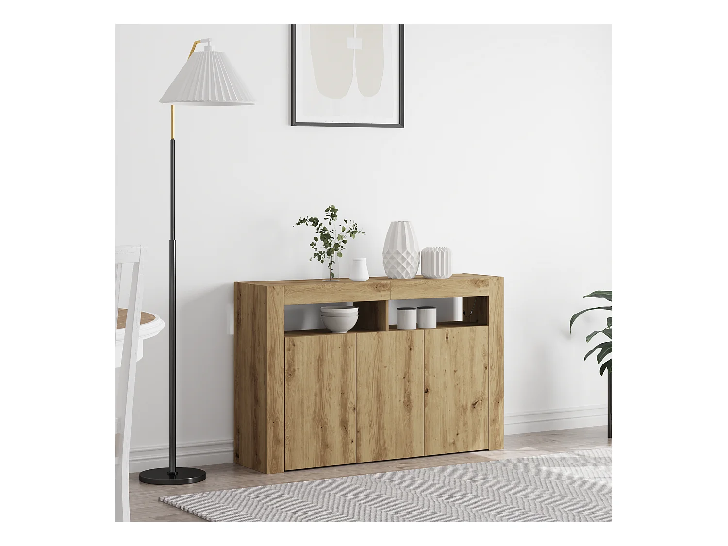 Credenza | Buffet | Armadio Rovere Artigianale Legno Ingegnerizzato 116 x 30 x 75 cm