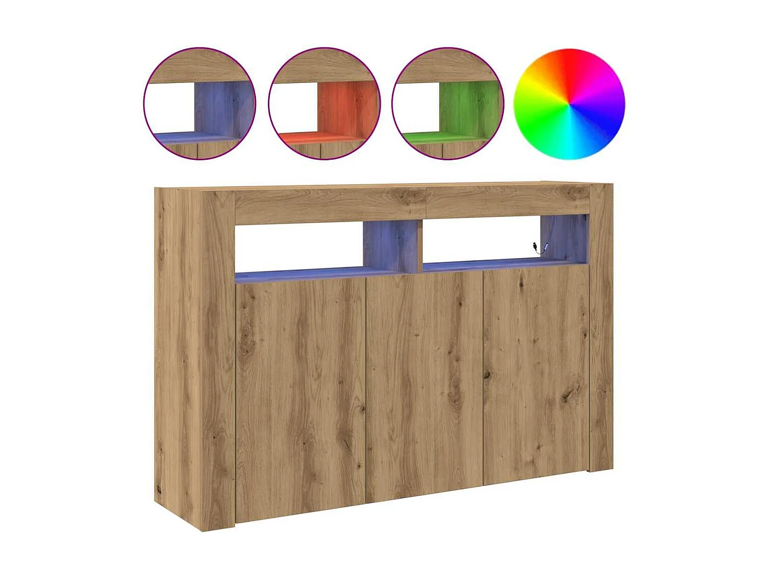 Buffet | Bahut | Meuble de rangement Chêne artisanal Bois d'ingénierie 116 x 30 x 75 cm Buffet | Bahut | Meuble de rangement