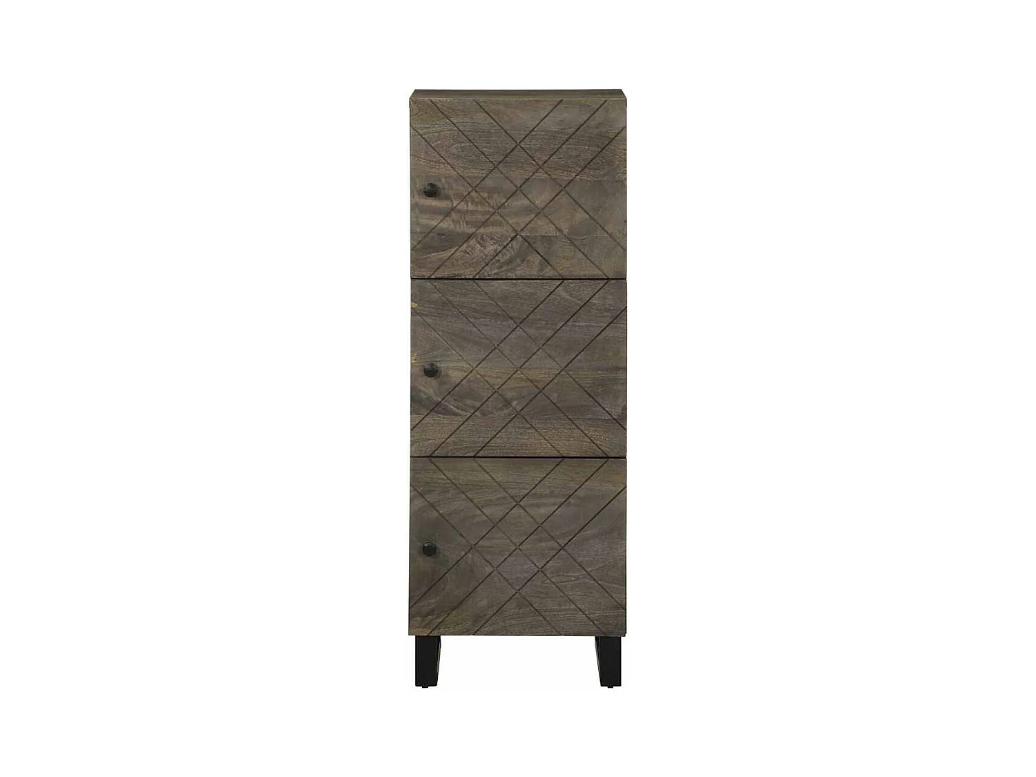 Buffet | Bahut | Meuble de rangement noir 40x33x110 cm bois de manguier massif