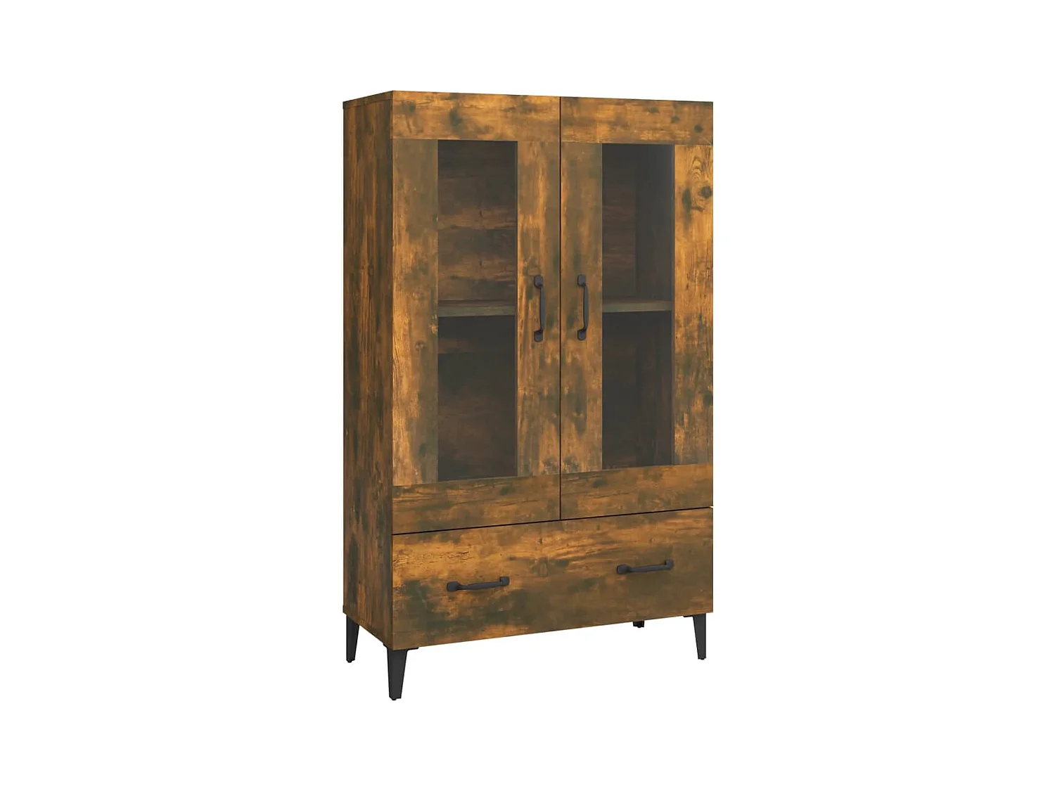 Buffet | Bahut | Meuble de rangement haut Chêne fumé 70x31x115 cm Bois d'ingénierie