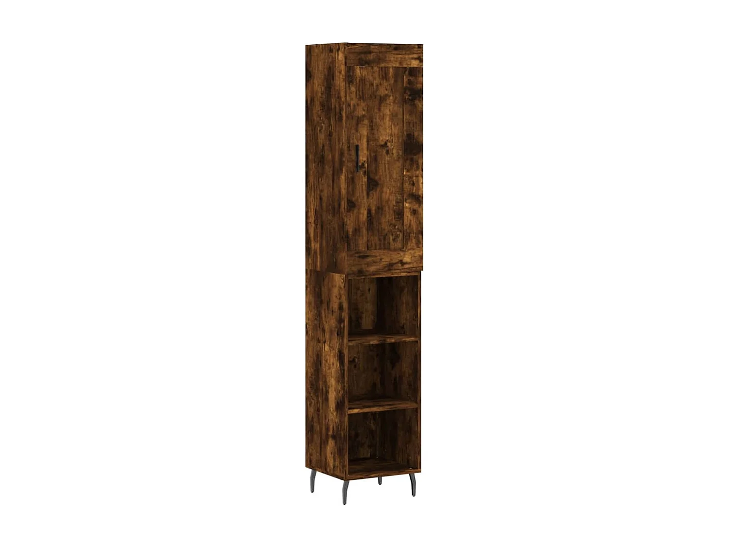 Buffet | Bahut | Meuble de rangement haut Chêne fumé 34,5x34x180 cm Bois d'ingénierie
