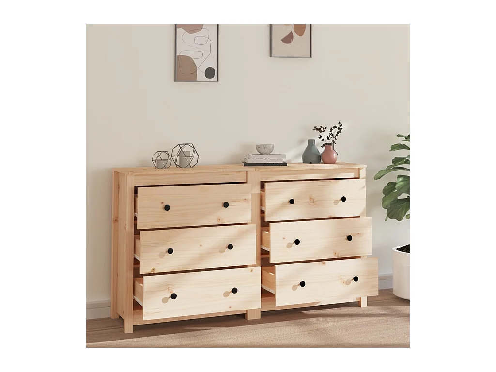 Buffet | Bahut | Meuble de rangement 140x35x80 cm Bois massif de pin