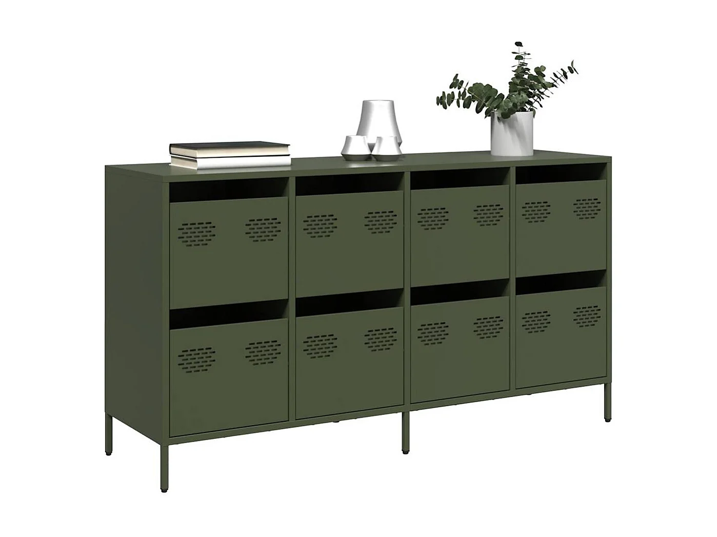 Buffet | Commode à tiroir | Meuble de rangement vert olive 135x39x73,5 cm acier laminé à froid