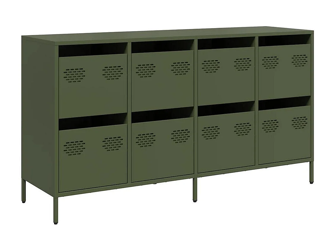 Buffet | Commode à tiroir | Meuble de rangement vert olive 135x39x73,5 cm acier laminé à froid