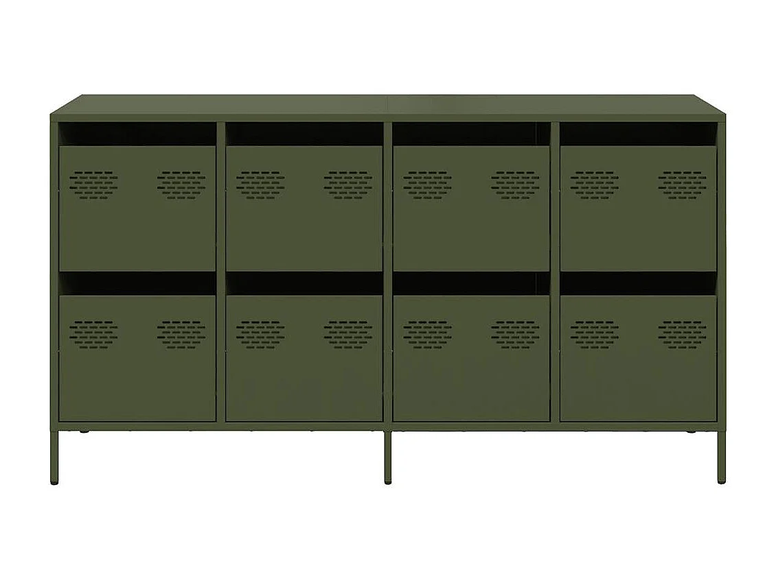 Buffet | Commode à tiroir | Meuble de rangement vert olive 135x39x73,5 cm acier laminé à froid