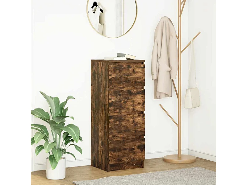 Credenza | Buffet | Armadio Rovere Fumo 37,5x35x99 cm in Legno Multistrato