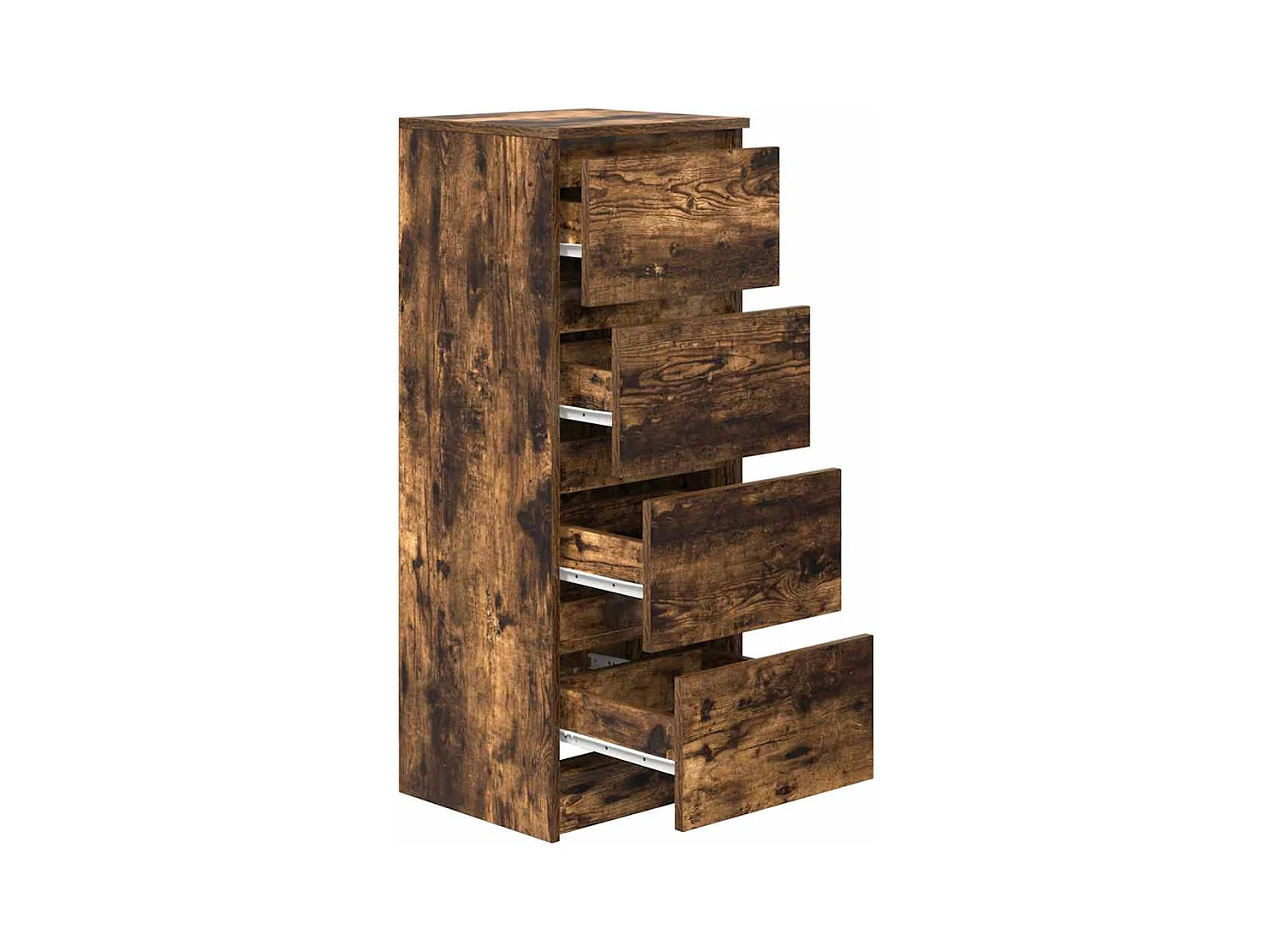 Buffet | Commode à tiroir | Meuble de rangement chêne fumé 37,5x35x99 cm bois d'ingénierie