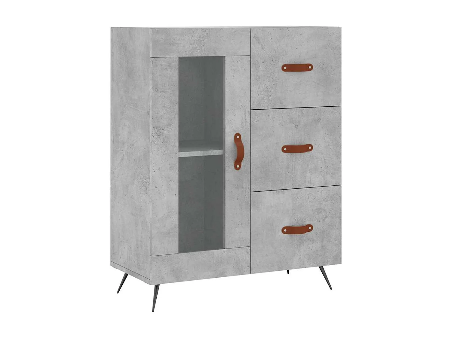 Buffet | Bahut | Meuble de rangement gris béton 69,5x34x90 cm bois d'ingénierie