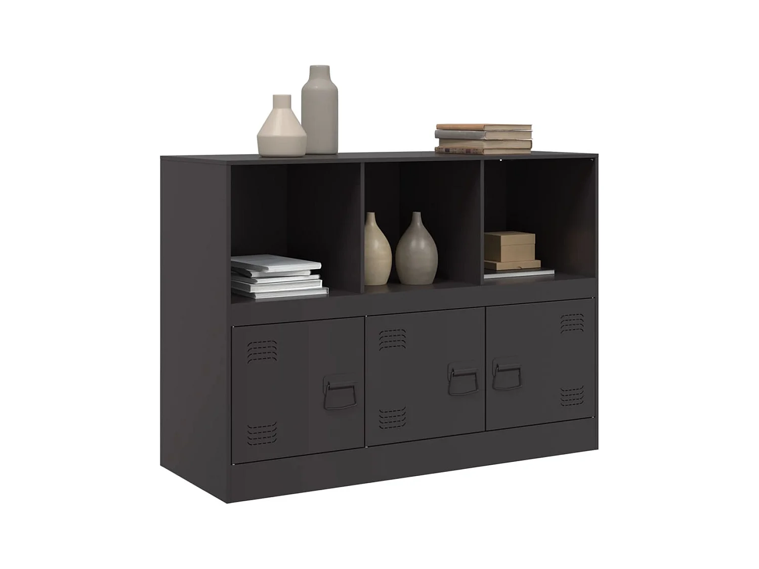Buffet | Bahut | Meuble de rangement noir 99x39x73 cm acier