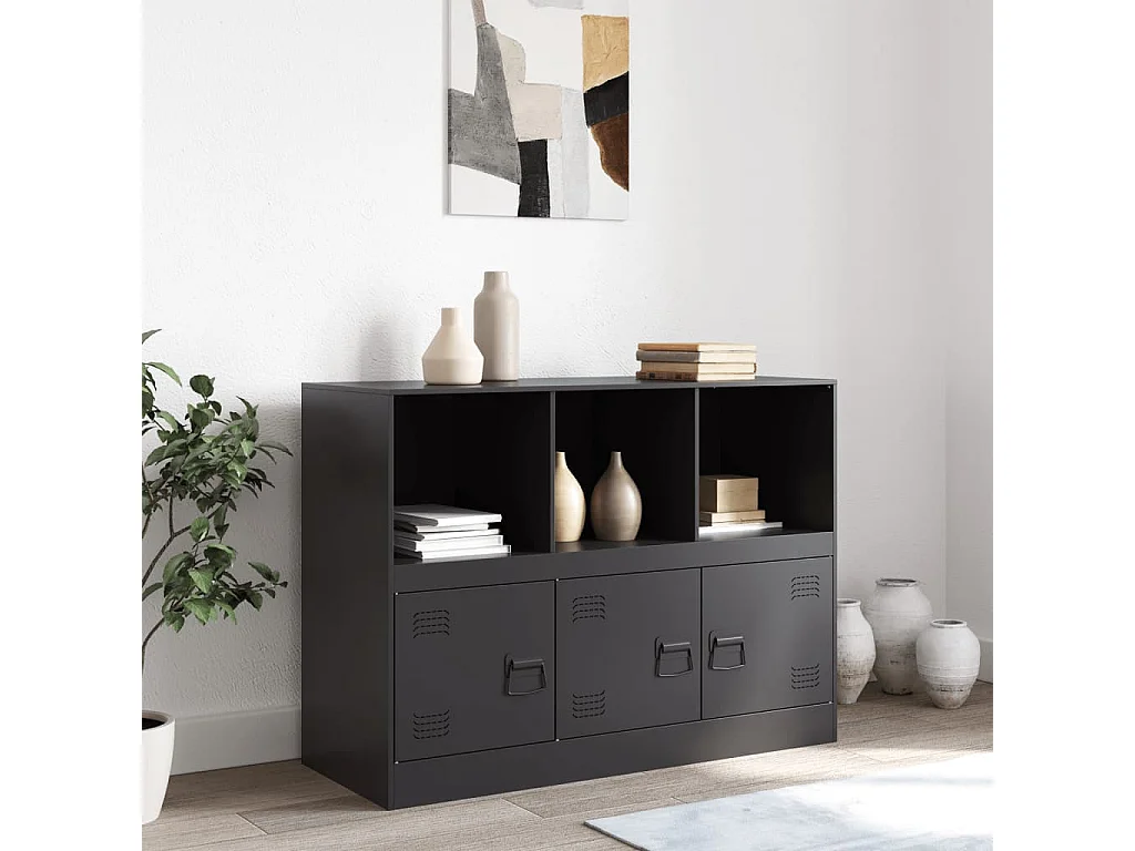 Credenza | Buffet | Armadio Nera 99x39x73 cm in Acciaio