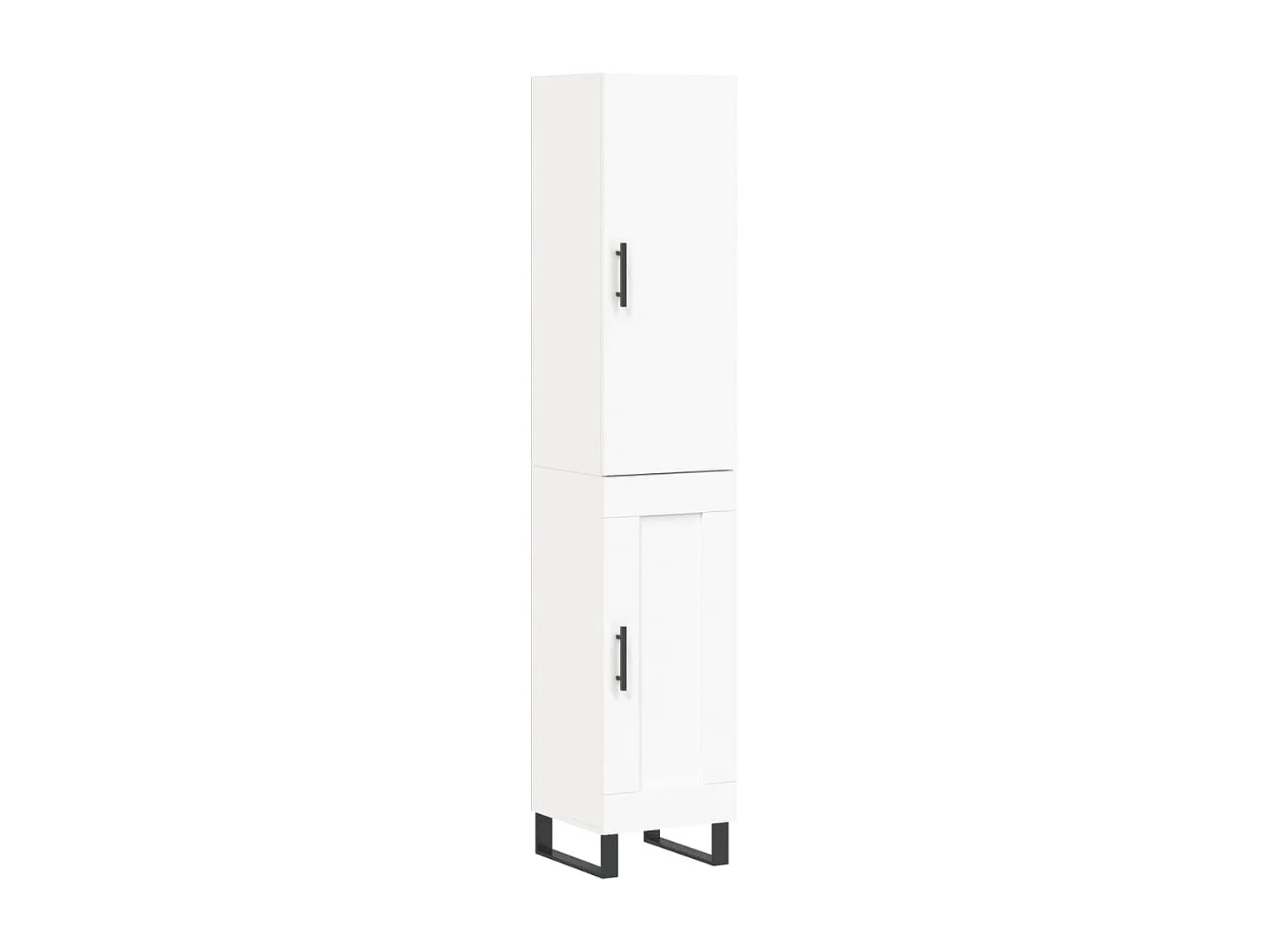 Credenza | Buffet | Armadio Bianca 34,5x34x180 cm in Legno Multistrato