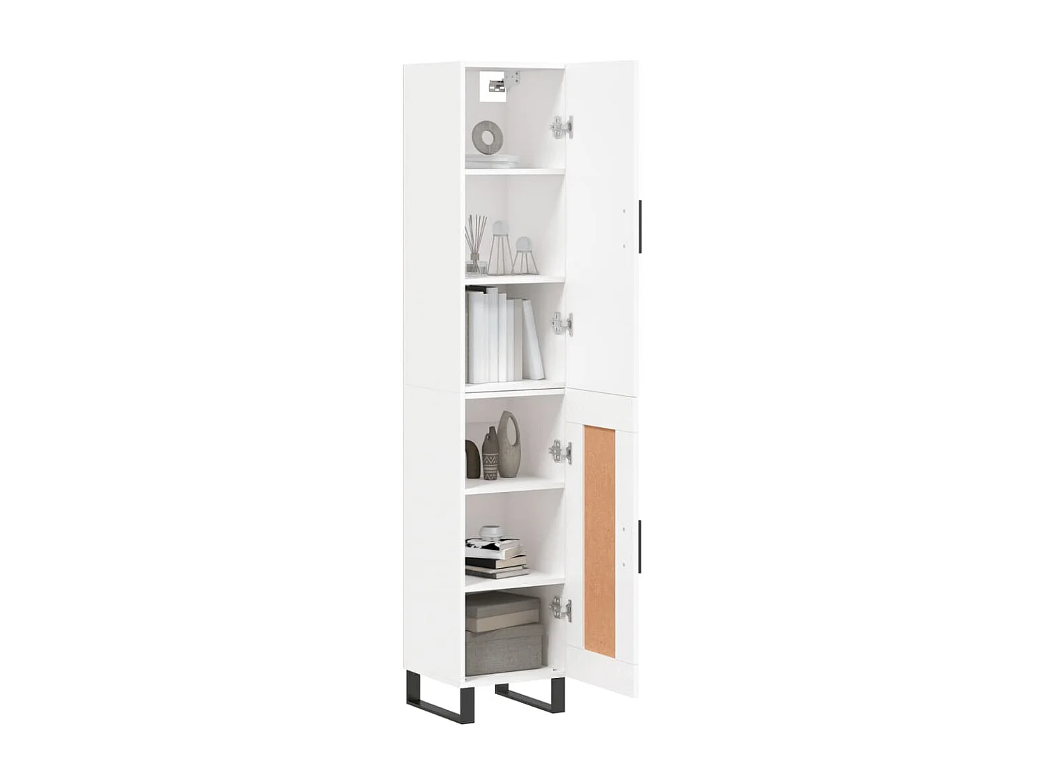Credenza | Buffet | Armadio Bianca 34,5x34x180 cm in Legno Multistrato