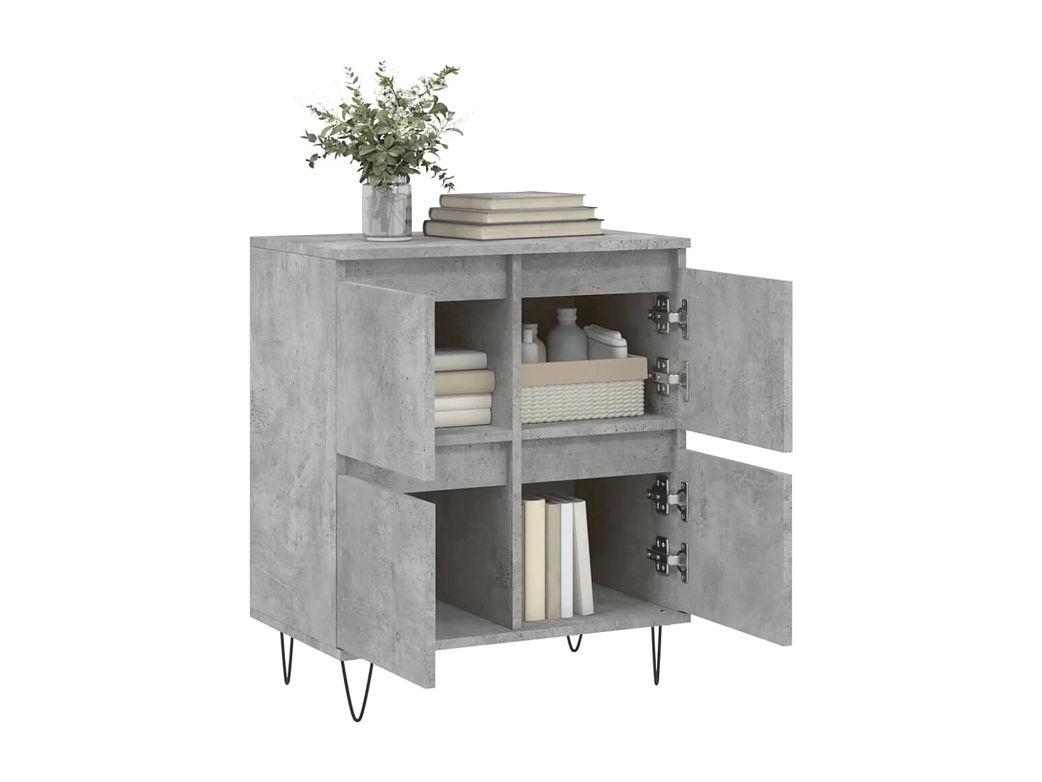 Buffet | Sideboard | Dressoir 60x35x70 cm bewerkt hout betongrijs