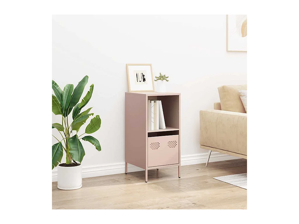 Buffet | Commode à tiroir | Meuble de rangement rose 35x39x73,5 cm acier laminé à froid