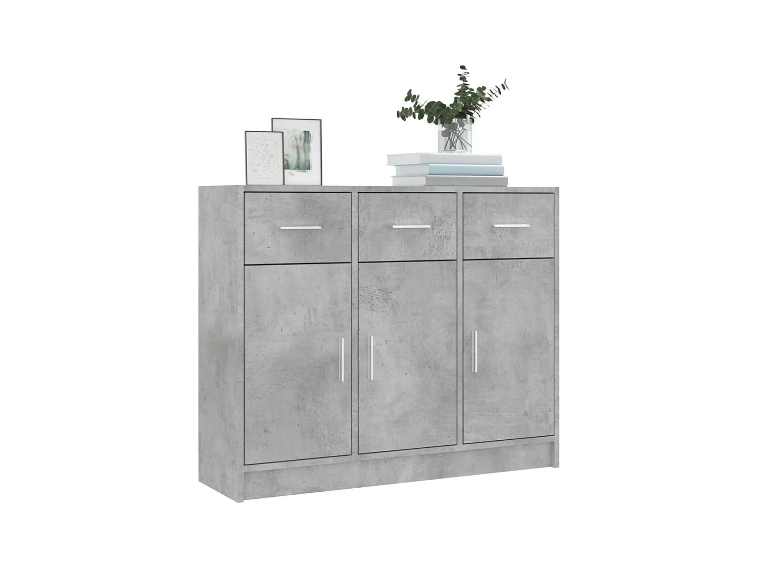 Buffet | Bahut | Meuble de rangement gris béton 91x28x75 cm bois d'ingénierie