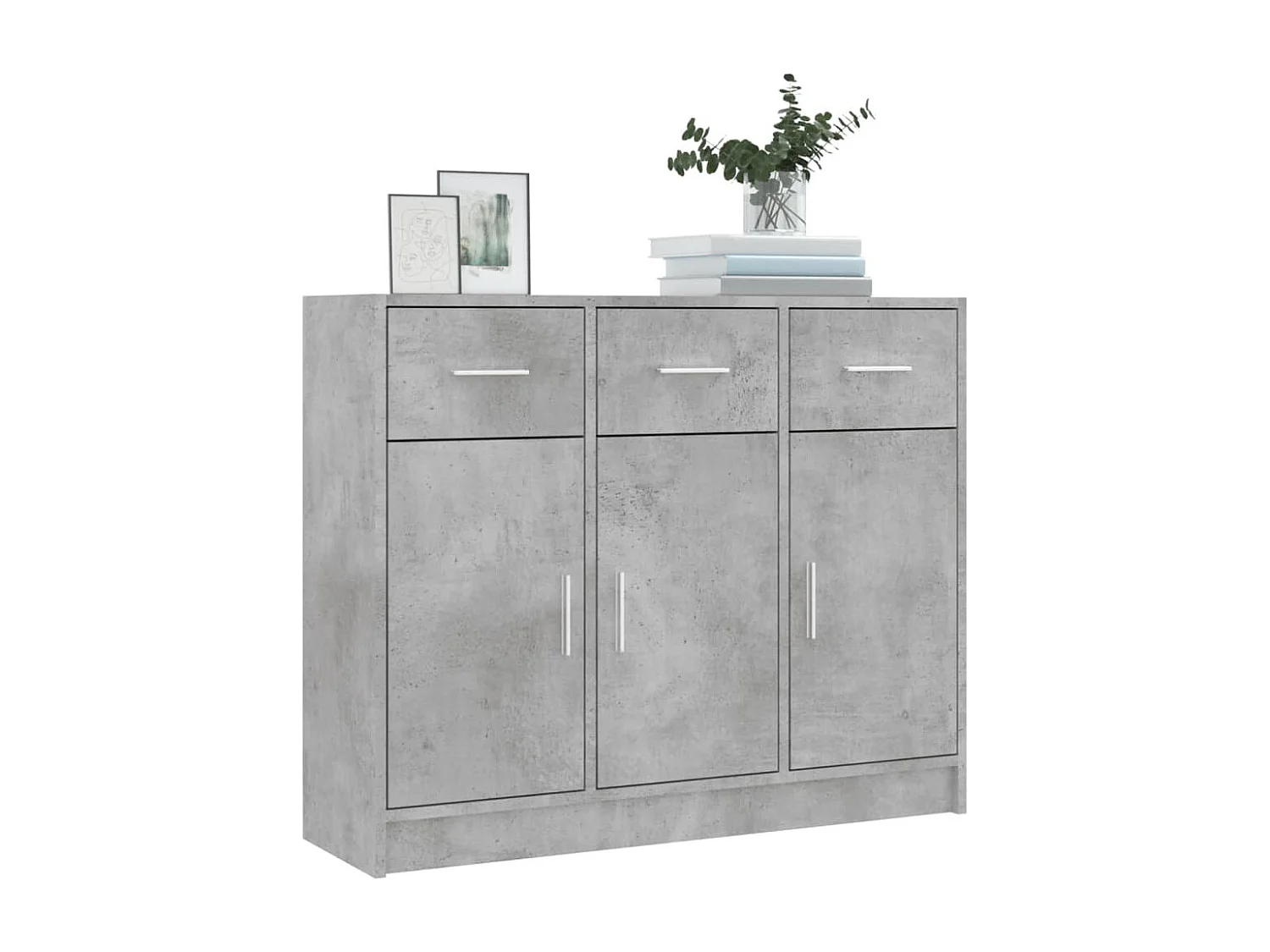Buffet | Bahut | Meuble de rangement gris béton 91x28x75 cm bois d'ingénierie