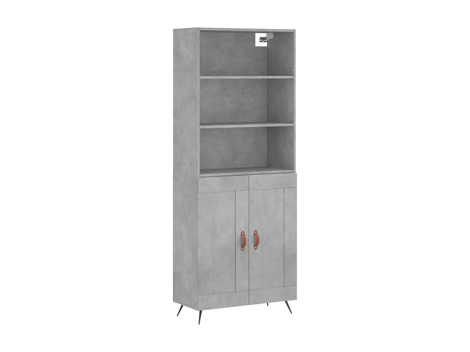 Buffet | Bahut | Meuble de rangement haut Gris béton 69,5x34x180 cm Bois d'ingénierie