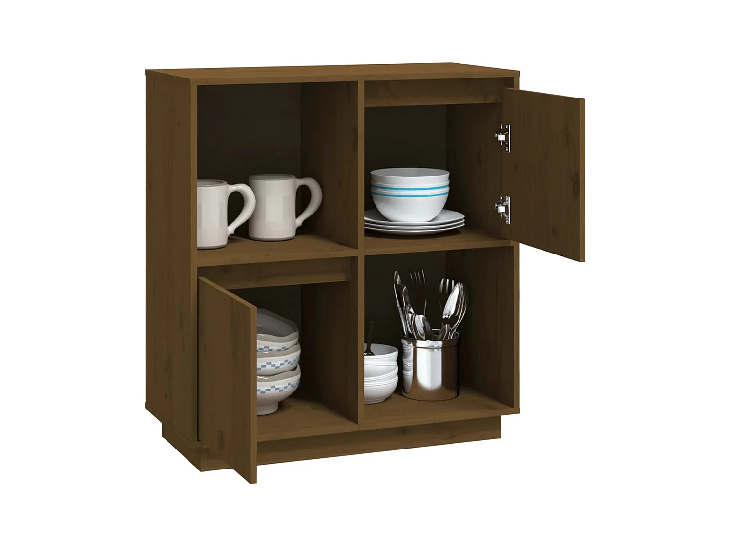 Buffet | Bahut | Meuble de rangement marron miel 74x35x80 cm bois massif de pin