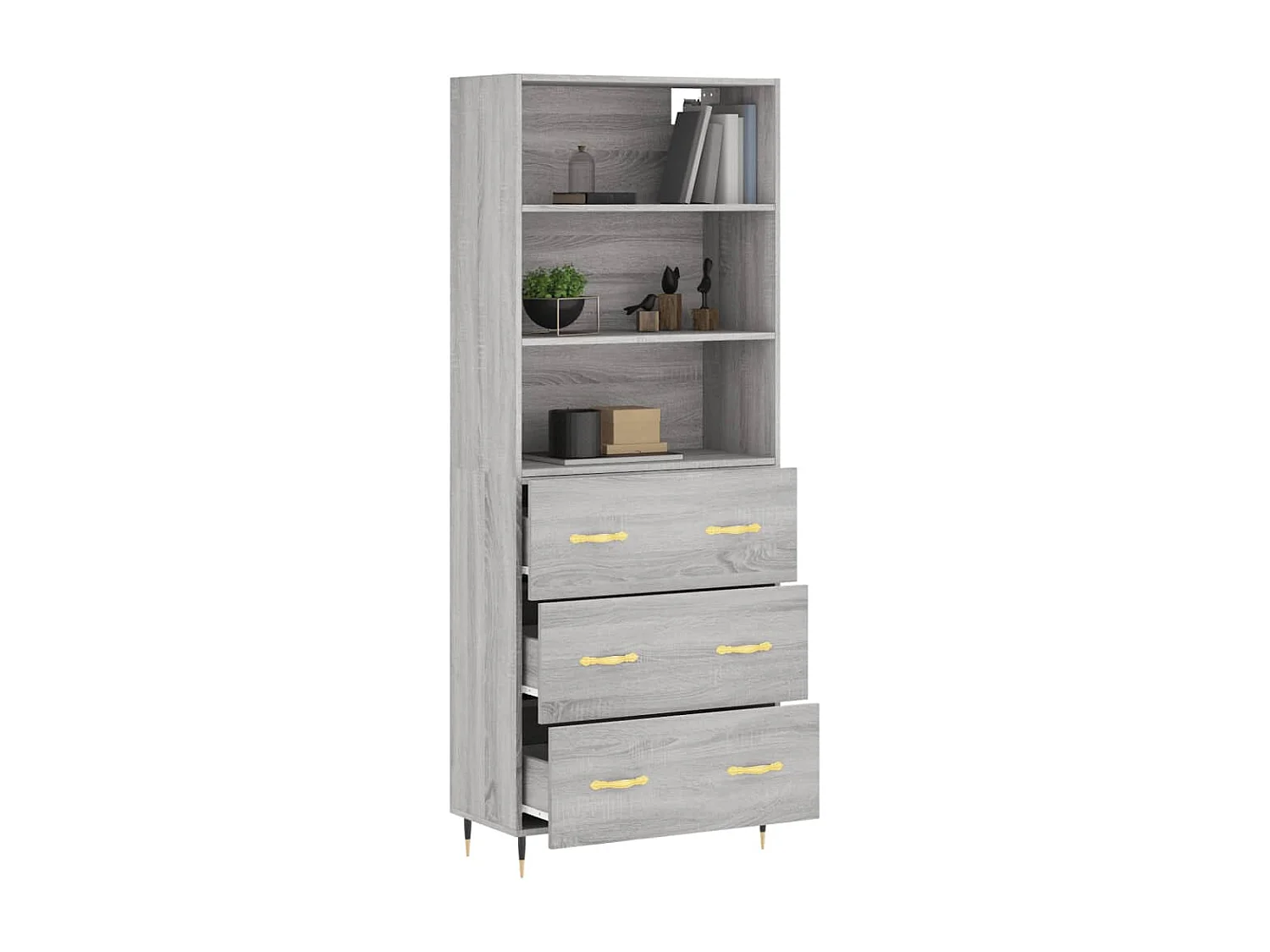 Credenza | Buffet | Armadio Grigio Sonoma 69,5x34x180 cm in Legno Multistrato