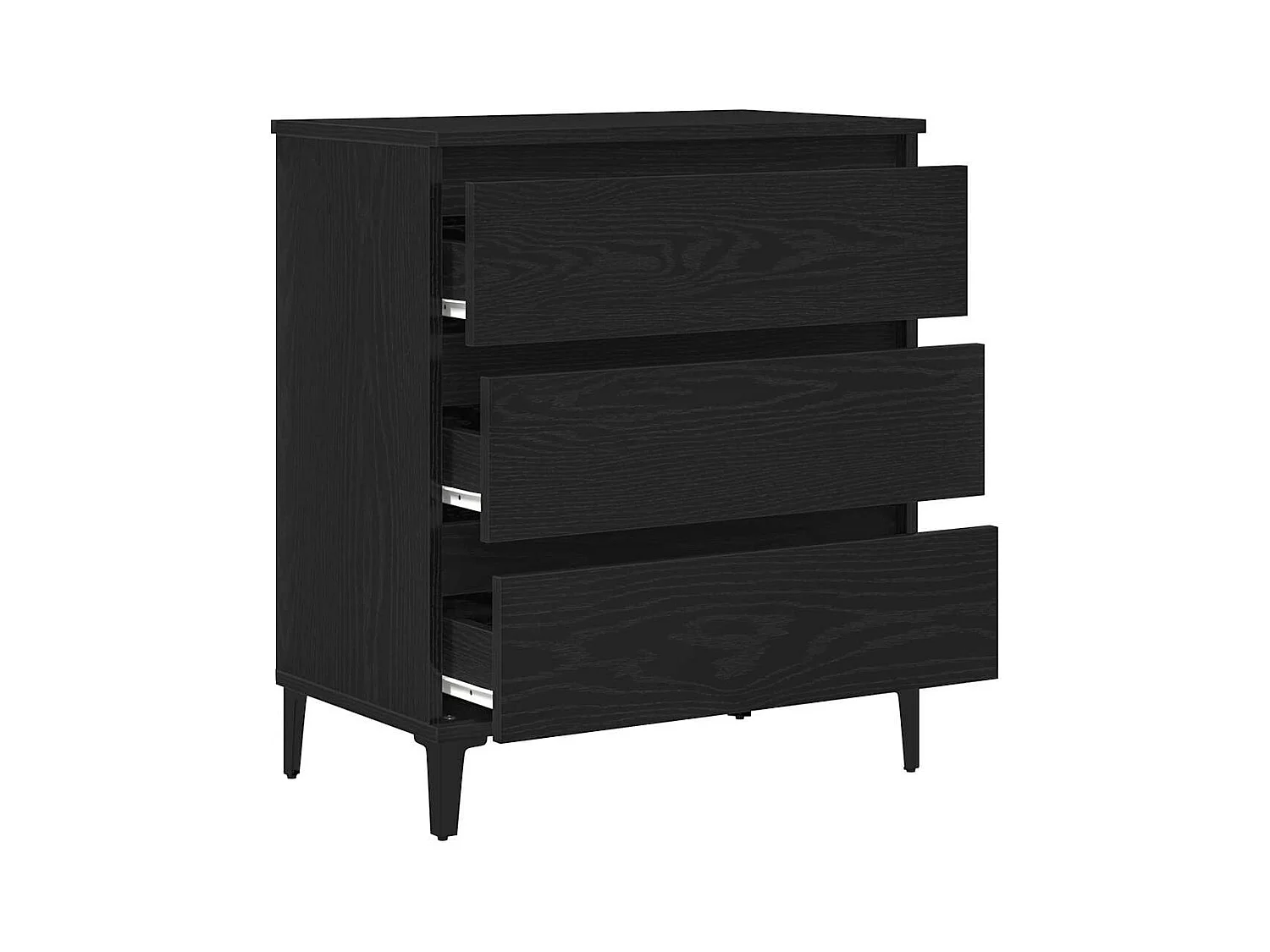 Buffet | Bahut | Meuble de rangement Noir Chêne 60x35x70 cm Bois d'ingénierie