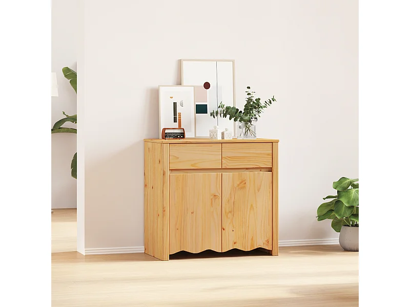 Buffet | Commode à tiroir | Meuble de rangement "DRAMMEN" 79x43x75,5 cm en bois massif de pin