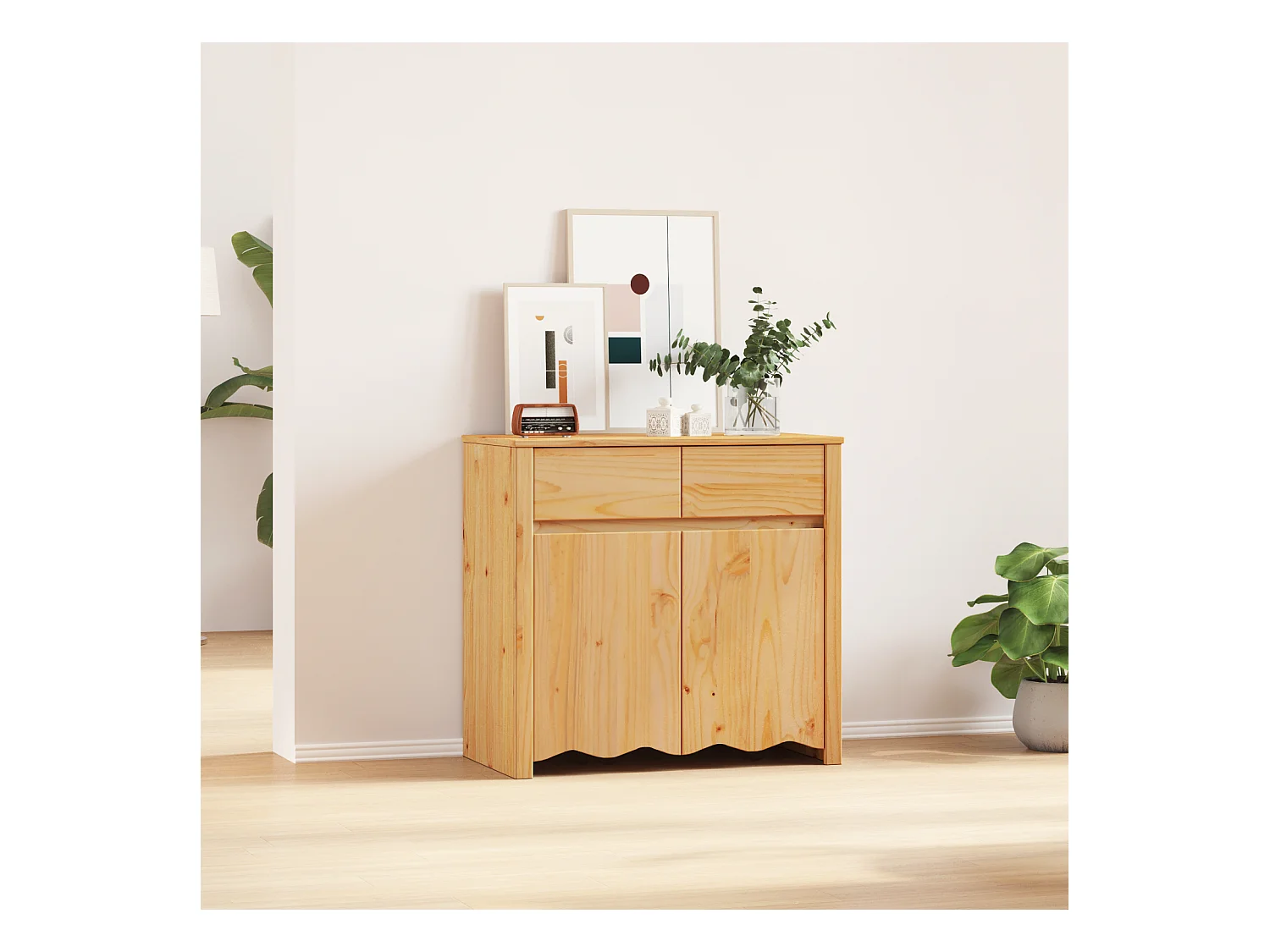 Buffet | Commode à tiroir | Meuble de rangement "DRAMMEN" 79x43x75,5 cm en bois massif de pin