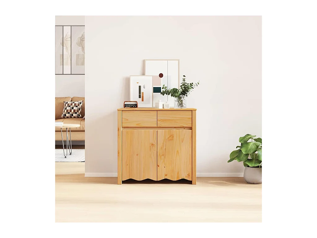 Buffet | Commode à tiroir | Meuble de rangement "DRAMMEN" 79x43x75,5 cm en bois massif de pin