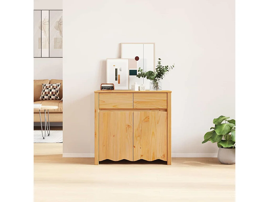 Buffet | Commode à tiroir | Meuble de rangement "DRAMMEN" 79x43x75,5 cm en bois massif de pin