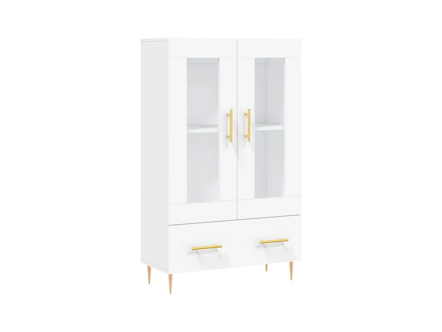 Credenza | Buffet | Armadio Bianca 69,5x31x115 cm in Legno Multistrato