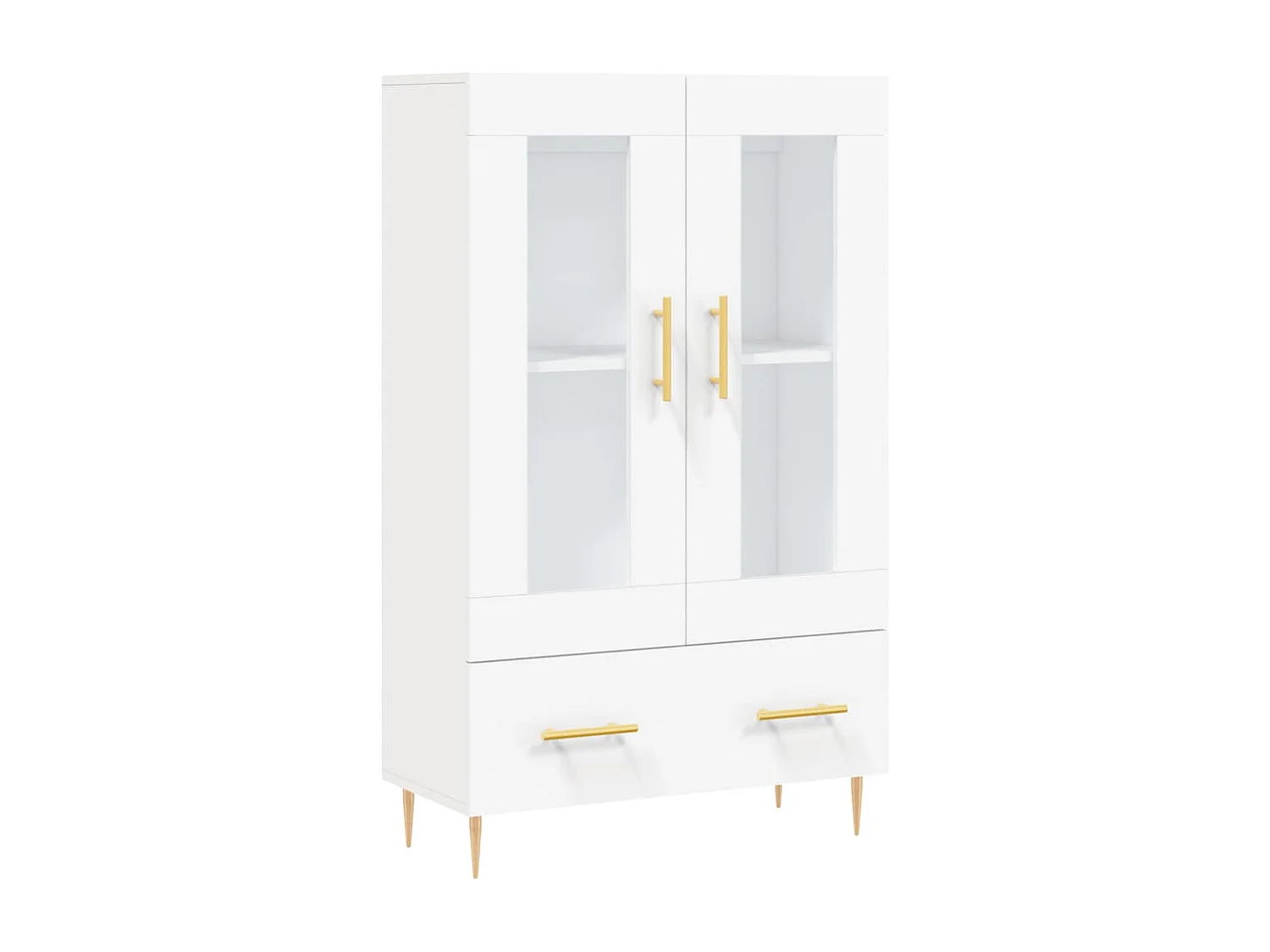 Buffet | Bahut | Meuble de rangement haut blanc 69,5x31x115 cm bois d'ingénierie