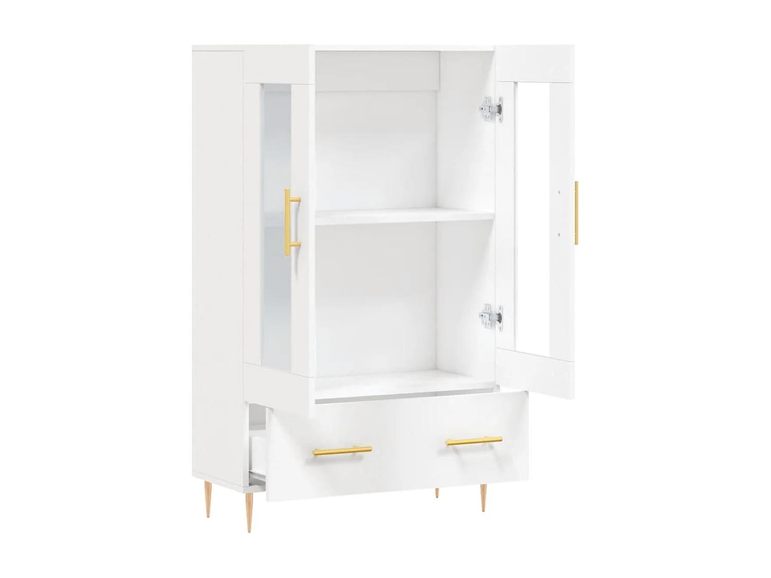 Buffet | Bahut | Meuble de rangement haut blanc 69,5x31x115 cm bois d'ingénierie