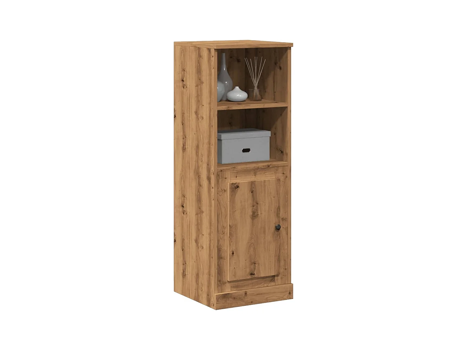 Buffet | Bahut | Meuble de rangement haut chêne artisanal 36x35,5x103,5 cm bois d'ingénierie