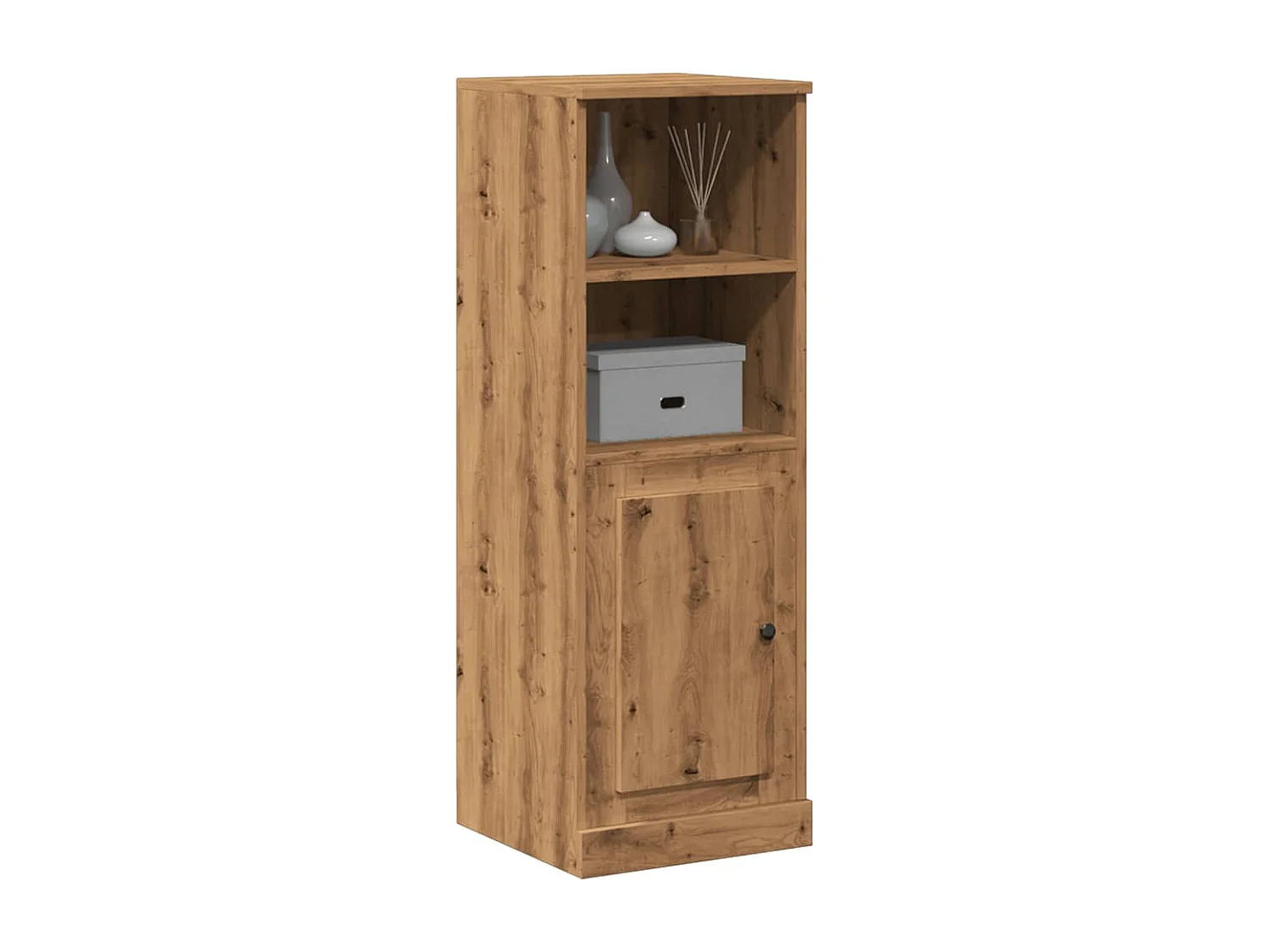 Buffet | Bahut | Meuble de rangement haut chêne artisanal 36x35,5x103,5 cm bois d'ingénierie