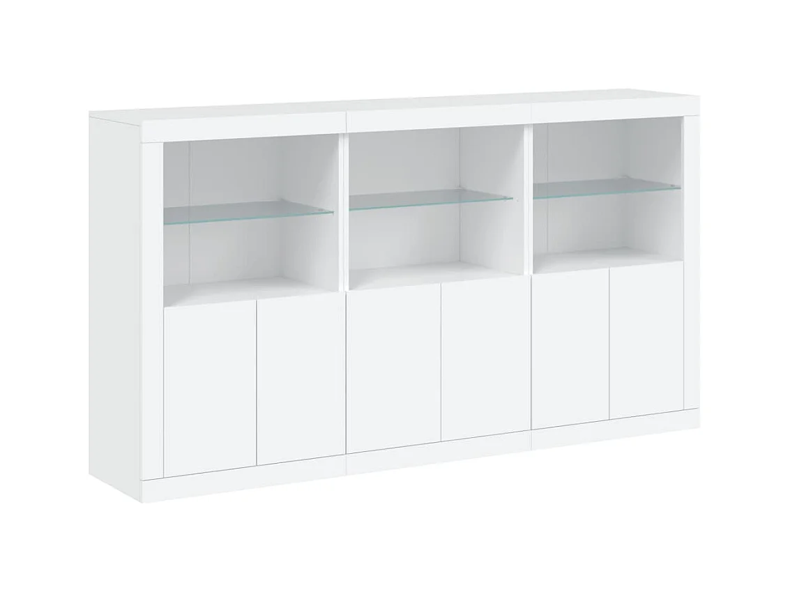 Credenza | Buffet | Armadio con Luci LED Bianca 181,5x37x100 cm