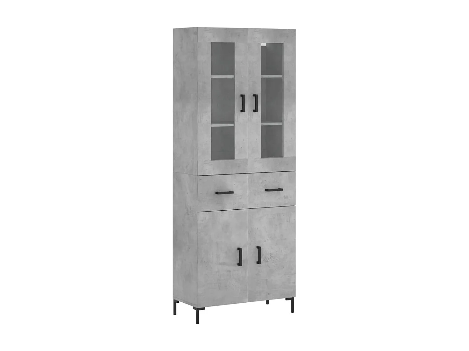 Credenza | Buffet | Armadio Grigio Cemento 69,5x34x180 cm in Legno Multistrato