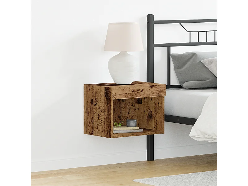 Credenza | Buffet | Armadio a muro con luci LED in legno antico 40x30x30 cm