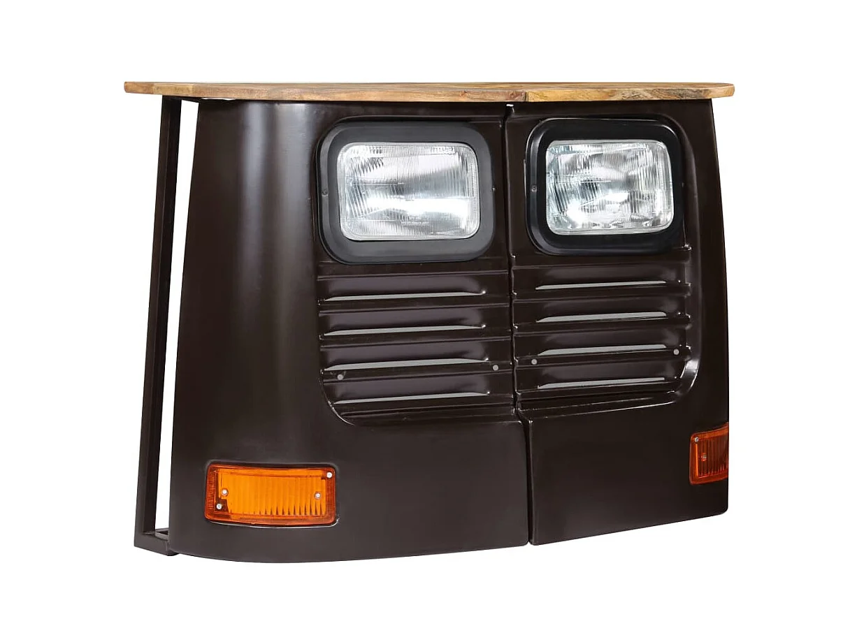 Credenza | Buffet | Armadio Camion in Legno Massello di Mango Grigio Scuro