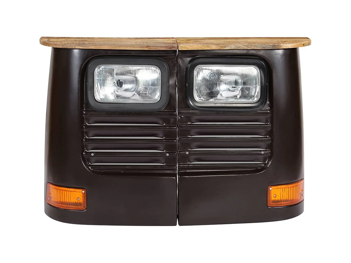 Credenza | Buffet | Armadio Camion in Legno Massello di Mango Grigio Scuro