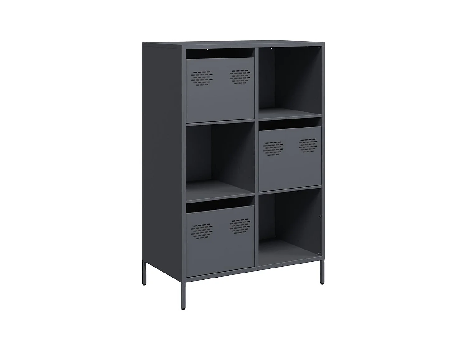 Buffet | Commode à tiroir | Meuble de rangement haut anthracite 68x39x103,5 cm acier