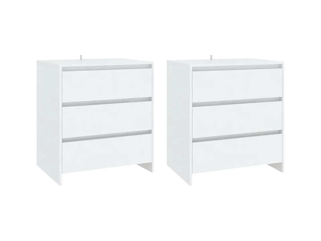Buffet | Commode à tiroir | Meuble de rangements | Bahuts | Meuble de rangement 3 pcs Blanc Bois d'ingénierie