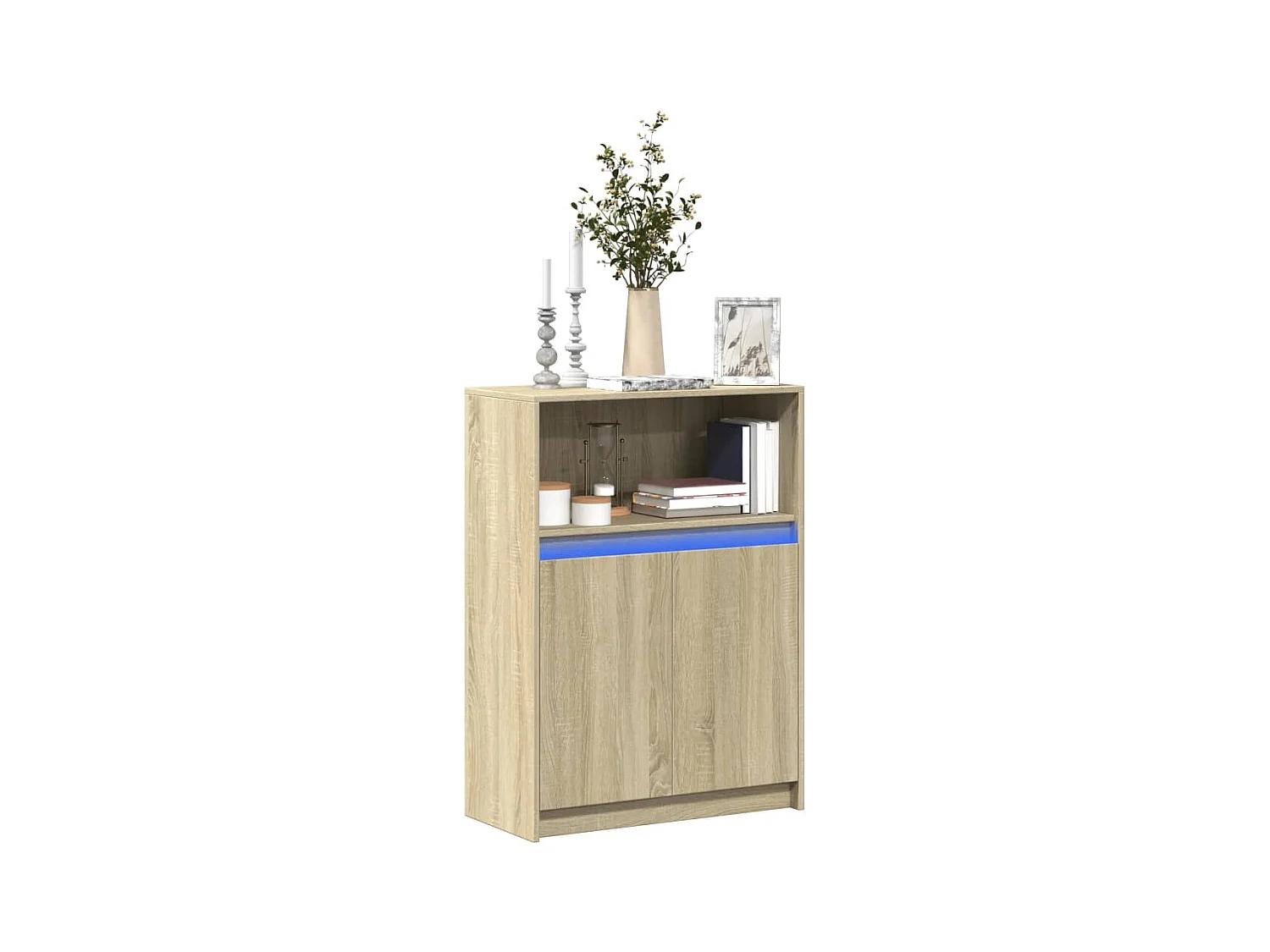 Credenza | Buffet | Armadio con LED Rovere Sonoma 72x34x100cm in Legno Multistrato