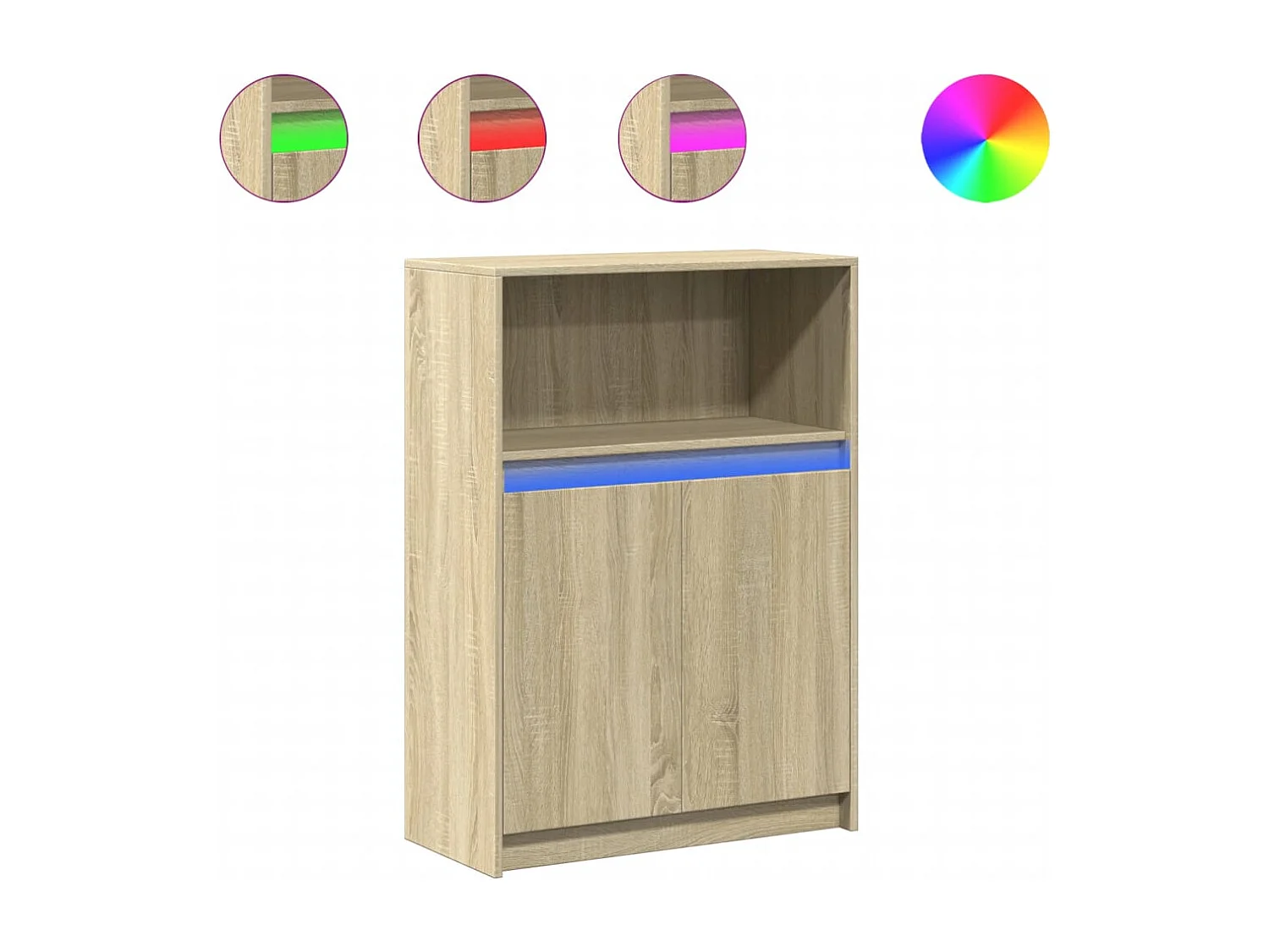 Buffet | Bahut | Meuble de rangement avec LED chêne sonoma 72x34x100 cm bois d'ingénierie