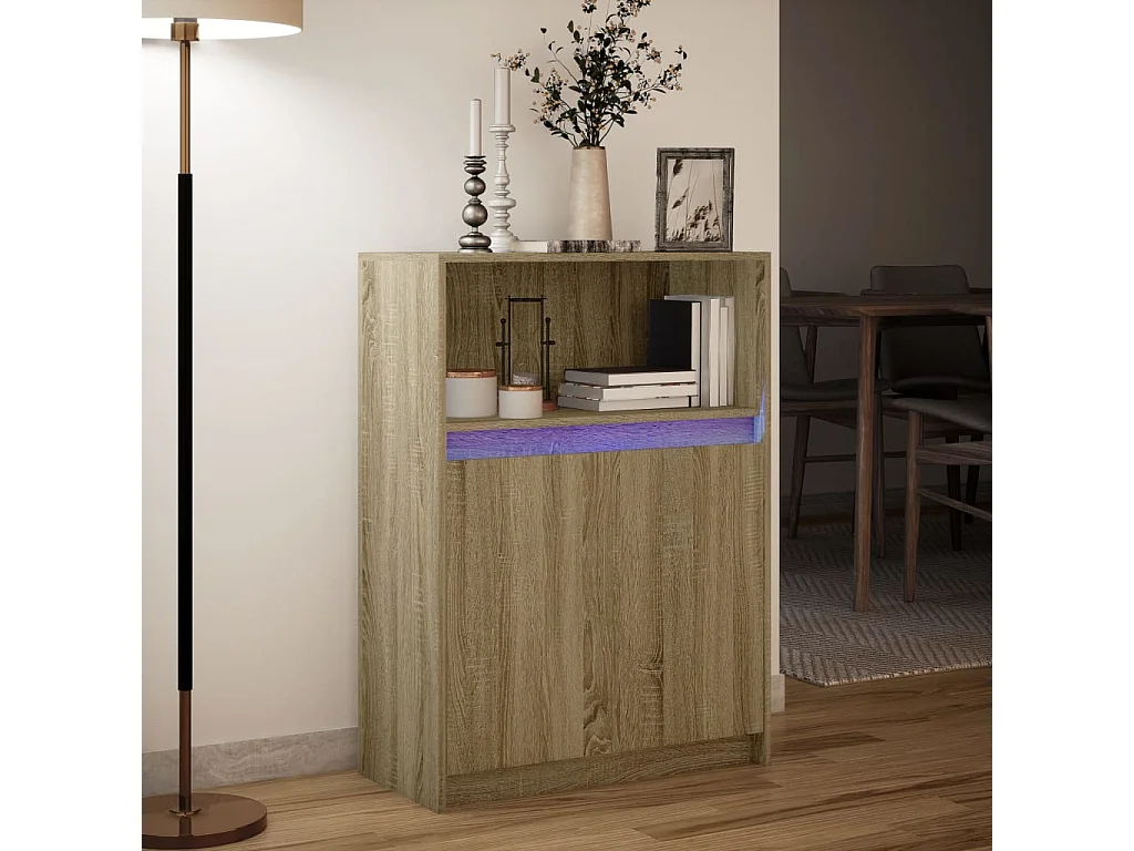 Buffet | Bahut | Meuble de rangement avec LED chêne sonoma 72x34x100 cm bois d'ingénierie
